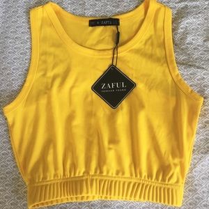 Yellow Sporty Two-Piece Tank & Short Set
